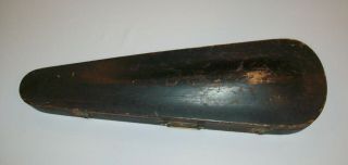 Antique Vtg 19th C 1800s Hand Carved Wood Coffin Shaped Violin Case