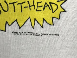 Vtg Beavis And Butt - Head 1993 MTV 90s White T - shirt (097) 3