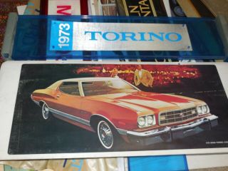 Vtg Ford 1973 Gran Torino Ford Hanging Sign Showroom Poster Display Vtg