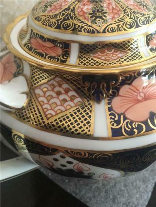 Old Imari 1128 /9021 Royal Crown Derby RARE FORM Teapot Sugar Bowl Cream Tea Pot 10