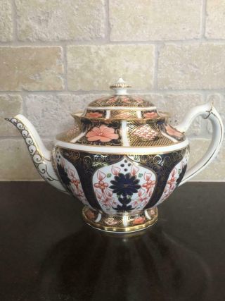 Old Imari 1128 /9021 Royal Crown Derby RARE FORM Teapot Sugar Bowl Cream Tea Pot 2