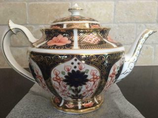 Old Imari 1128 /9021 Royal Crown Derby RARE FORM Teapot Sugar Bowl Cream Tea Pot 4