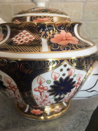 Old Imari 1128 /9021 Royal Crown Derby RARE FORM Teapot Sugar Bowl Cream Tea Pot 8