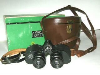 Vtg Carl Zeiss Binoculars 8x30 Abercrombie &fitch W/leather Case
