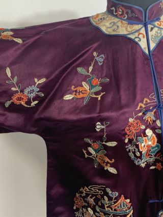 VTG Antique 1920’s Embroidered Silk Chinese Jacket Kimono 4