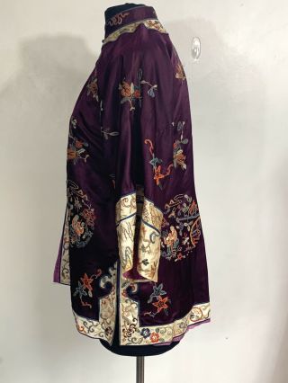 VTG Antique 1920’s Embroidered Silk Chinese Jacket Kimono 6