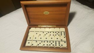 Dal Negro Luxury Venetian Double 6 Dominos Vintage Solid Wood Box Set
