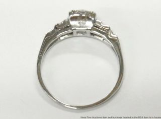 0.  82ct E Color SI Clarity Diamond Center Platinum Ring Cool Old Vintage Blazer 6