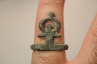 Ancient Fantastic Roman Bronze Key Ring 1st - 4th century AD 4