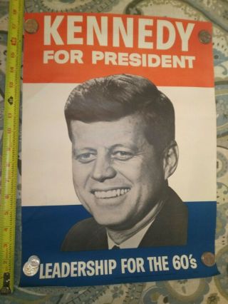 Jfk John F.  Kennedy Poster 13x18 Vintage Leadership For The 60 