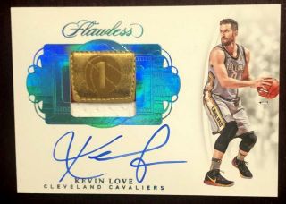 Kevin Love 2017 - 18 Panini Flawless Championship Logo Tag Patch Auto 1/2 Rare