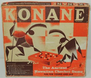 Scarce Konane Ancient Hawaiian Checkers Koa Wood & Coral Game Vintage Anekona