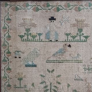 1737 Embroidery Cross Stitch Sampler Needlework Antique.  280 Years Old 3