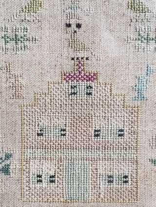 1737 Embroidery Cross Stitch Sampler Needlework Antique.  280 Years Old 7