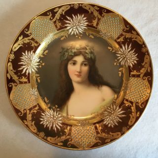 Antique Royal Vienna Beehive Germany Portrait Plate Signed Wagner