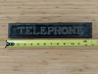 Vintage Brass Telephone Sign Phone Booth Plaque