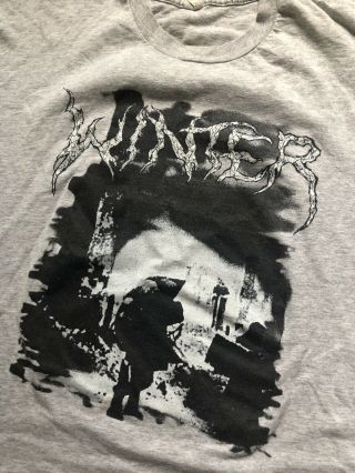 Vtg Winter T Shirt 1990 Death Doom Metal Band Into Darkness Nuclear Blast Rare
