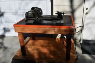 Vintage Sears Craftsman 6 " Metal Cutting Bench Lathe 101.  21400,  Table