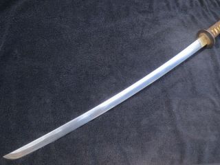 VERY RARE WW2 JAPANESE SHIN GUNTO KATANA SWORD AND SCABBARD SIGNED TANG 9