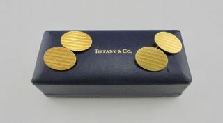 Authentic Vintage Tiffany & Co.  Oval 18k Yellow Gold Cufflinks - RARE 2