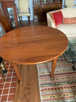 Stickley 44 Inch Cherry Dining Table w/Two 15 Inch Leaves/Inserts (EXC) 11