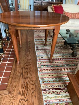 Stickley 44 Inch Cherry Dining Table w/Two 15 Inch Leaves/Inserts (EXC) 12