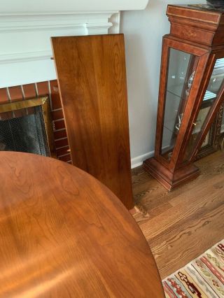 Stickley 44 Inch Cherry Dining Table w/Two 15 Inch Leaves/Inserts (EXC) 5