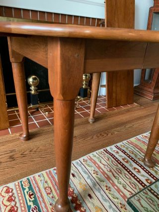 Stickley 44 Inch Cherry Dining Table w/Two 15 Inch Leaves/Inserts (EXC) 6