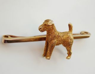 Fine Antique Victorian 9ct Gold Airedale Terrier Dog Brooch c1890 in Fitted Case 4