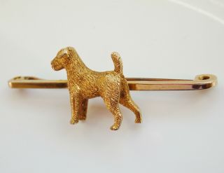 Fine Antique Victorian 9ct Gold Airedale Terrier Dog Brooch c1890 in Fitted Case 5
