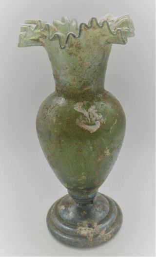 Large & Impressive Ancient Roman Glass Vessel Circa 200 - 300ad Approx 25cm