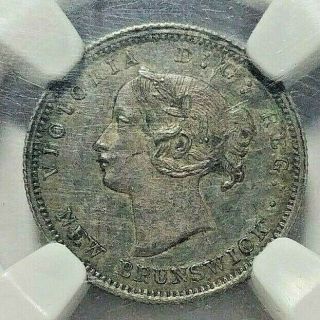 1864 Canada Brunswick 5 Cents Sml.  6 Ngc Au - 58 Rare