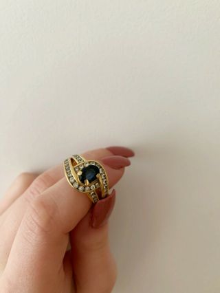 Stunning 24k Gold,  Vintage Diamond And Sapphire Ring - One Of A Kind