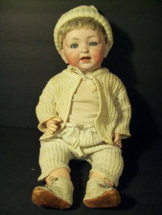Antique Vintage 14 " Baby Doll Bisque Head & Composition Body