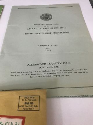 Vintage Golf Memorabilia / 41st National Amateur Championship Program / 1937 5