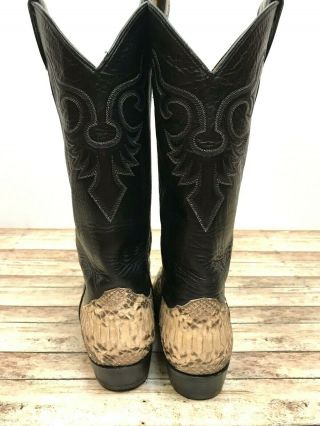VTG Larry Mahan Womens Cowboy Boots Python Snake Western Made in Texas Size 8 4