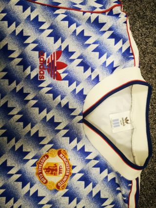 Manchester United 1990 - 92 Away Adidas Vintage Football Shirt Medium 38” - 40” 2