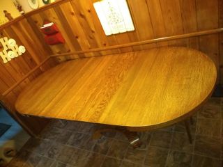 Antique Oak Extension Dining Room Table 7