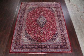 VINTAGE Traditional Floral RED Area Rug Hand - Knotted Living Room Oriental 10x12 3