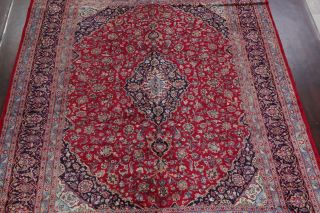 VINTAGE Traditional Floral RED Area Rug Hand - Knotted Living Room Oriental 10x12 4