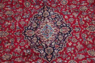 VINTAGE Traditional Floral RED Area Rug Hand - Knotted Living Room Oriental 10x12 5