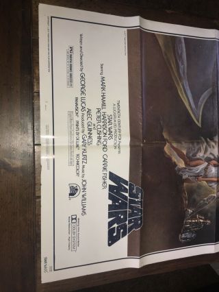 Vintage Star Wars Movie Poster 1977 Hope 27”x41” 4