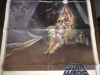 Vintage Star Wars Movie Poster 1977 Hope 27”x41” 5