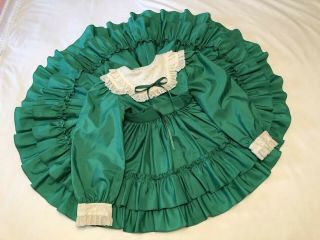 Vintage Martha’s Miniatures We’re Fussy Pageant Dress Ruffle Bells Sz 5 Green