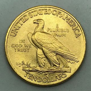 1910 $10 Indian Head Eagle Gold Coin BU UNCIRCULATED RARE COIN. 8