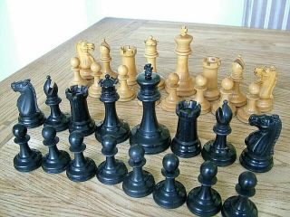Antique Jaques London Weighted Victorian Chess Set 3.  5 " King Boxed Staunton