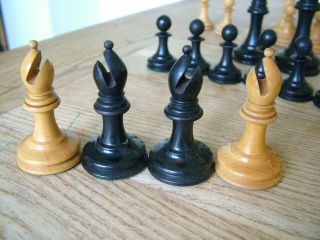 ANTIQUE JAQUES LONDON WEIGHTED VICTORIAN CHESS SET 3.  5 