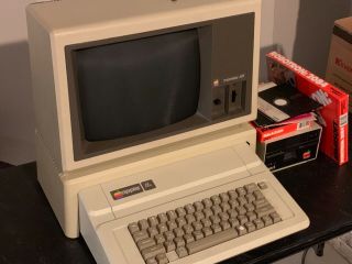 Vintage Apple IIe with Monitor,  Floppy Drive,  10 Floppy Disks 2