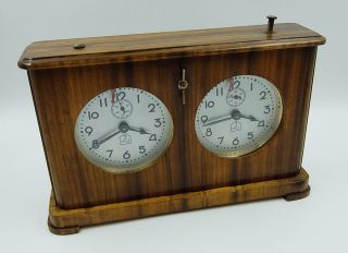 Mchz - 3 (jantar Yantar) Vintage Ussr Russian Wooden Chess Clock
