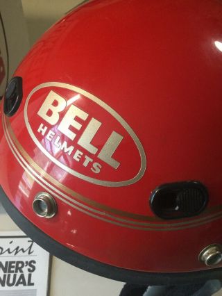 Vintage Bell Spirit Cherry Red Helmet With Box.  Size 7 7/8.  With Shield 3